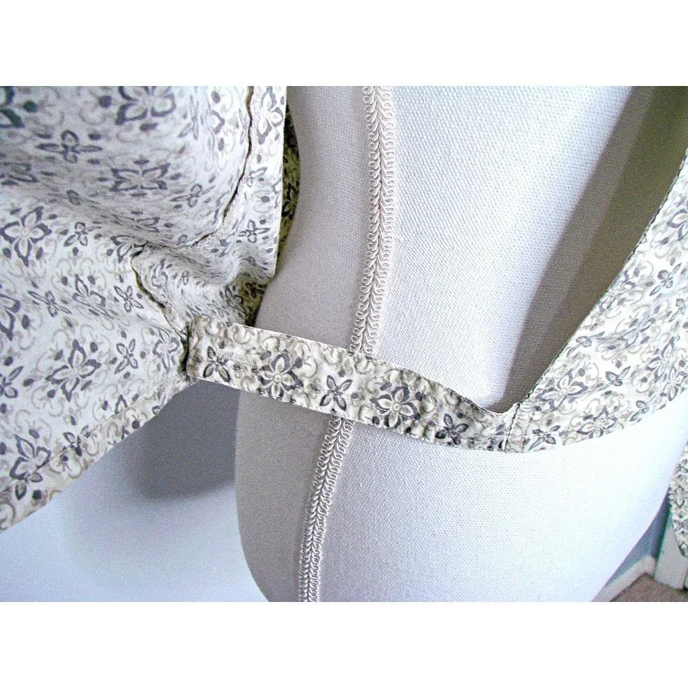 Faded Glory Cropped Wrap Side Tie Sleeveless Blouse 100% Cotton Beige White Sz L - Picture 6 of 12